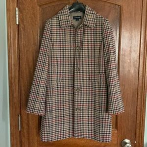 Wool/cashmere classic plaid car coat by Lands’ End